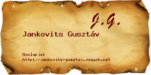 Jankovits Gusztáv névjegykártya