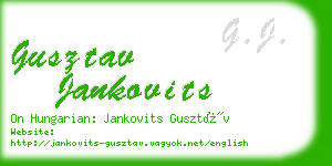 gusztav jankovits business card